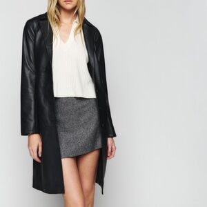Reformation x Veda Long Leather Blazer